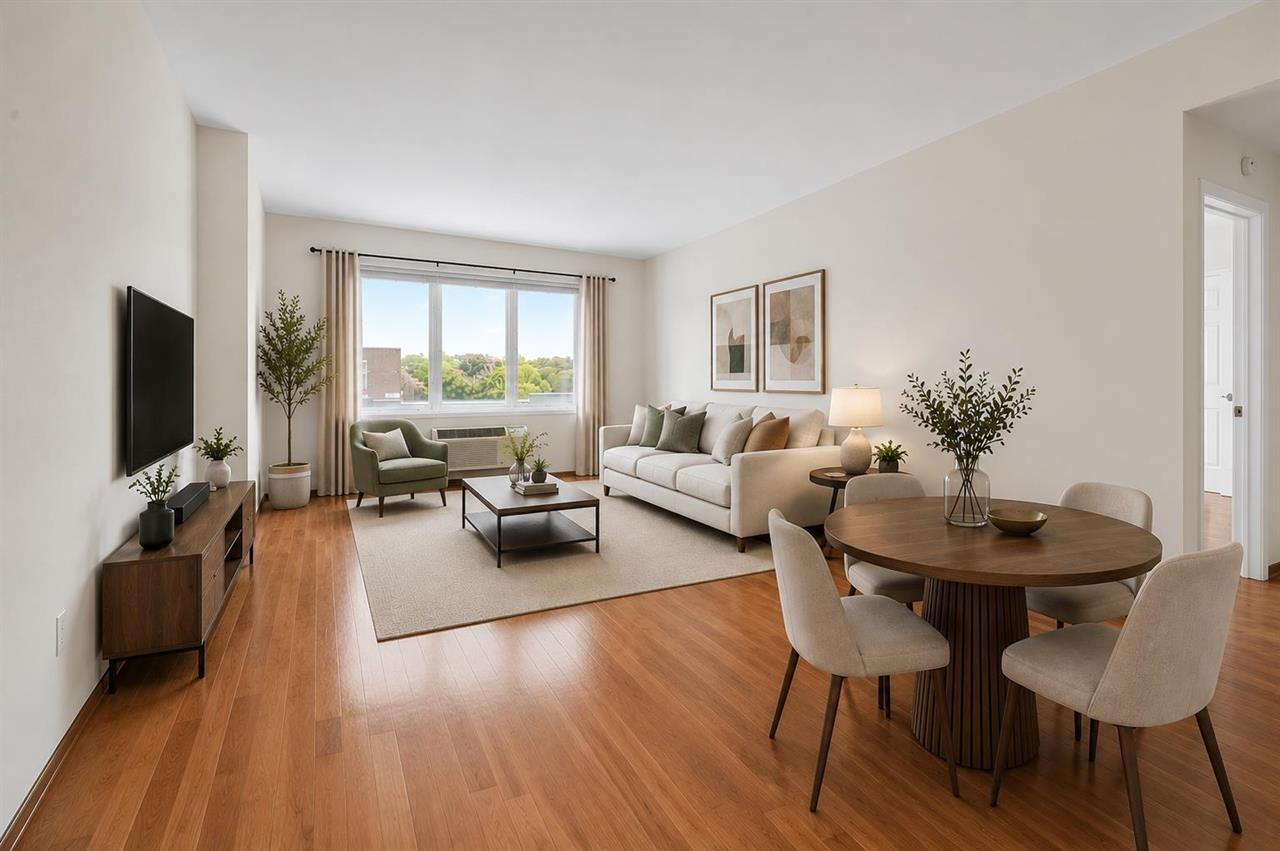Living room at 2110 City Place, Residence 2110 in Edgewater, New Jersey